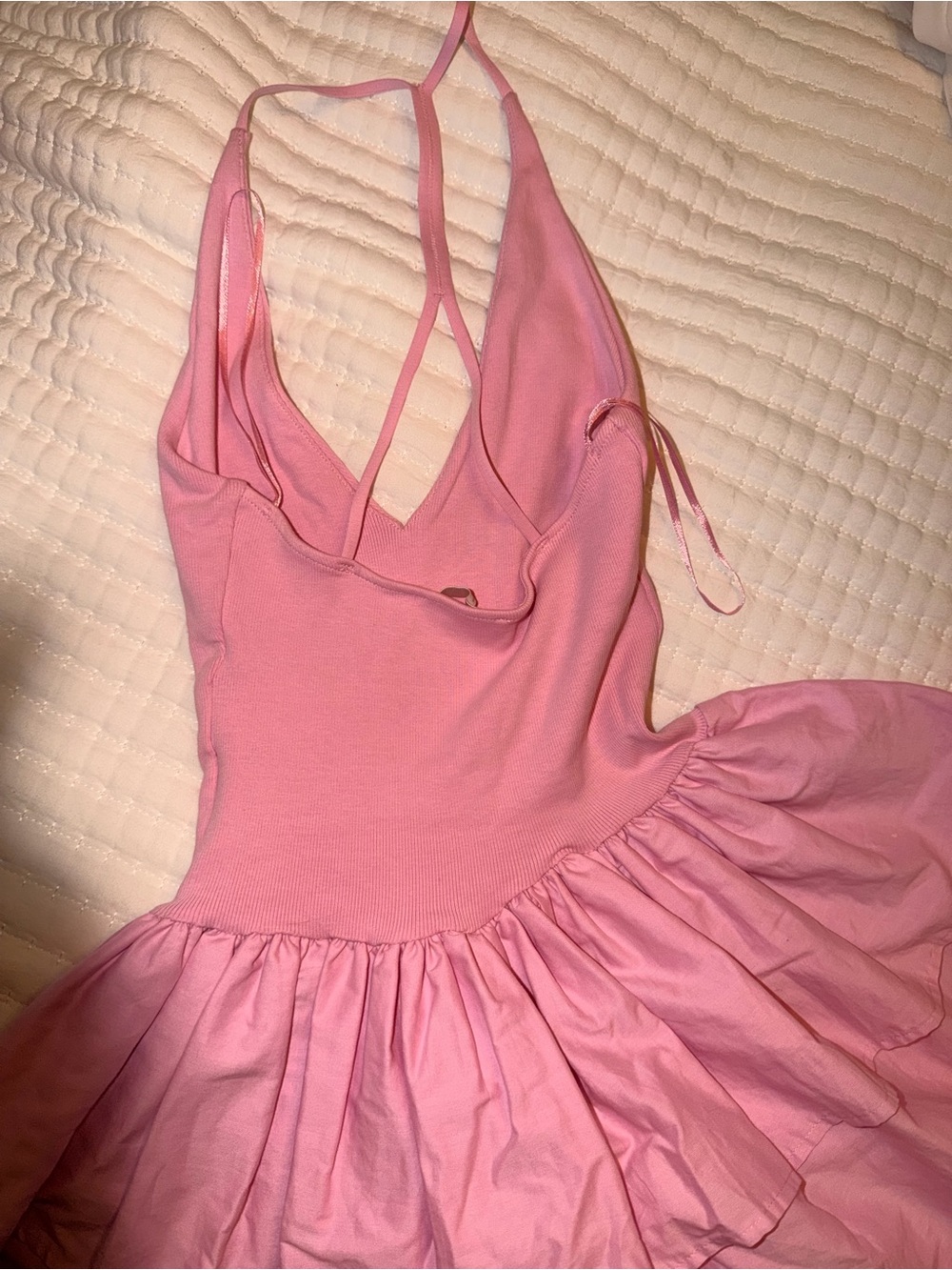 Zara Women's Pink Halter Tiered Skirt Dress